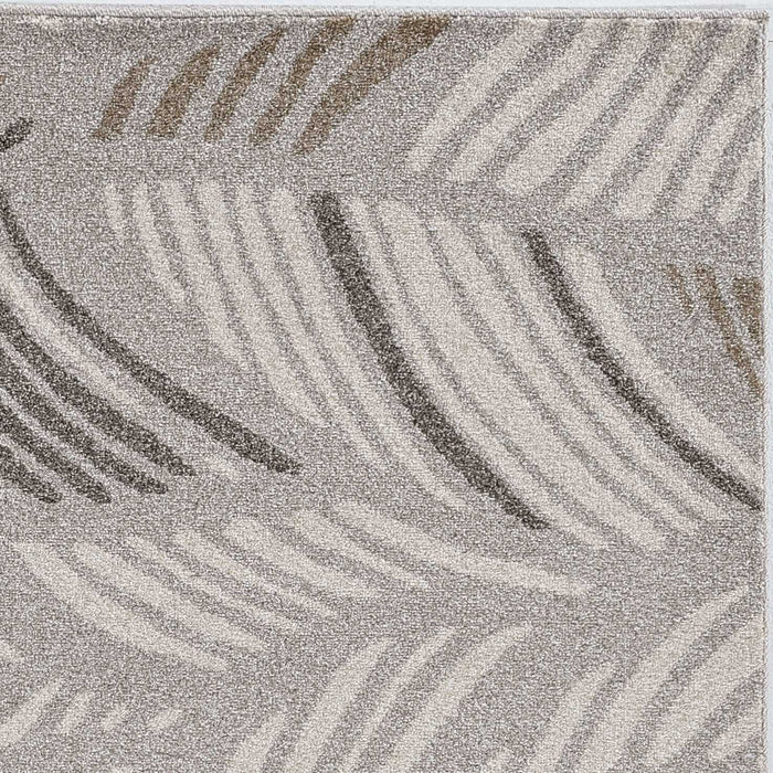 7' X 9' Feather Pattern Indoor / Outdoor Area Rug - Gray