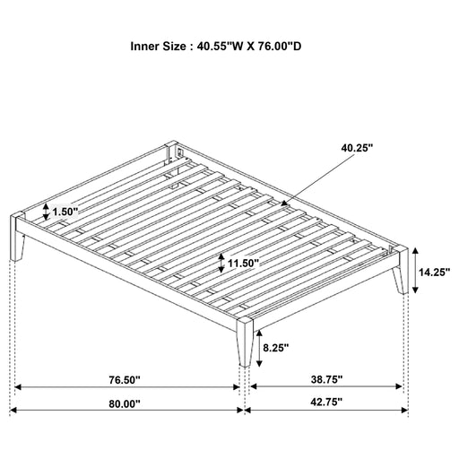Queen Platform Bed With Tapered Legs - Brown Furniture Max