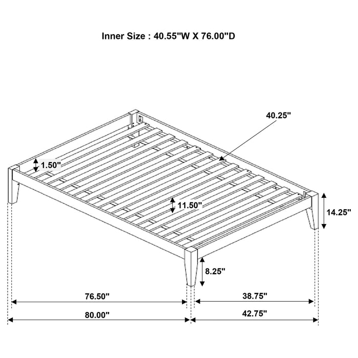 Queen Platform Bed With Tapered Legs - Brown Furniture Max