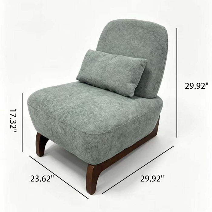 Curved Base Lazy Lounge Accent Chair - Blue / Brown Home Essentials