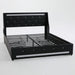 Wingback Upholstered Bed Frame With LED Lights, Charging Station Home Essentials