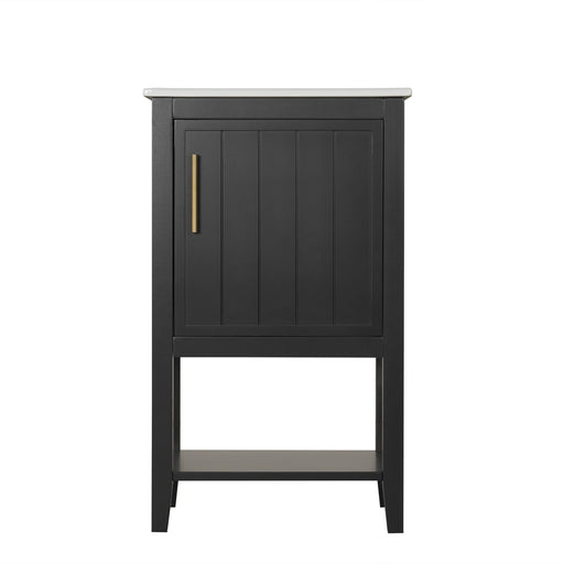 Modern Bathroom Vanity With Sink, Soft-Closing Door And Open Shelf Hearth and Haven