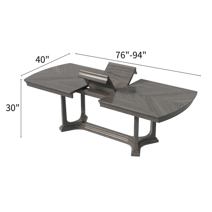 Arcus - Rectangular Dining Table With Butterfly Leaf - Charcoal Gray Home Essentials