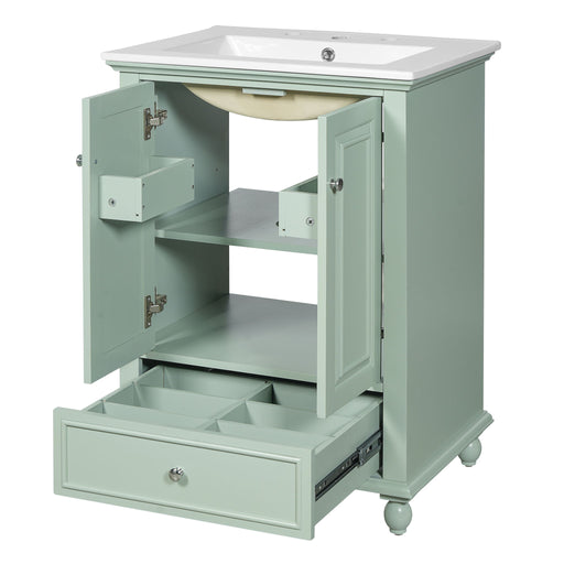 Modern Bathroom Vanity With Sink, Cabinet With Drawer And Dividers, Rectangular Storage Unit Hearth and Haven