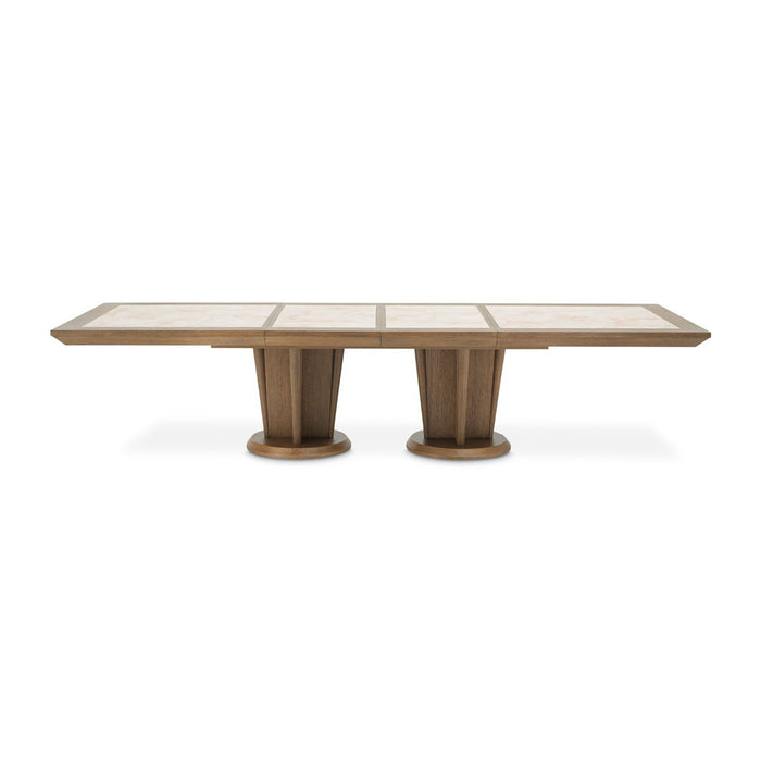 Portrait - Wide Rectangular Dining Table - Sienna Brown Michael Amini