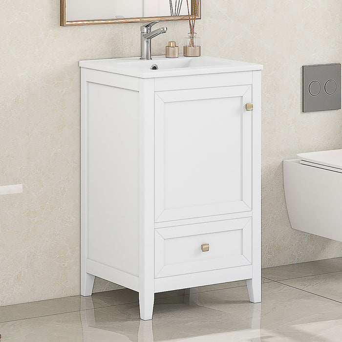 Bathroom Vanity With Sink, Soft Closing Cabinet Door, Storage Rack And Drawer Hearth and Haven