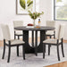 Round Dining Set With 4 Upholstered Dining Chairs Home Essentials
