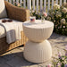 Side Table With Speckled Ribbed Texture Noble House