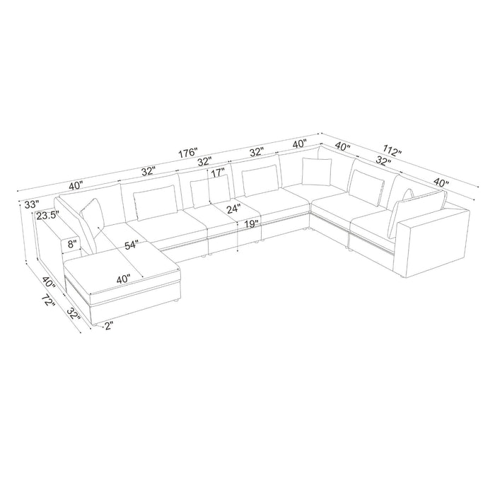 Upholstered Modular Sectional & Custom Configuration Home Essentials