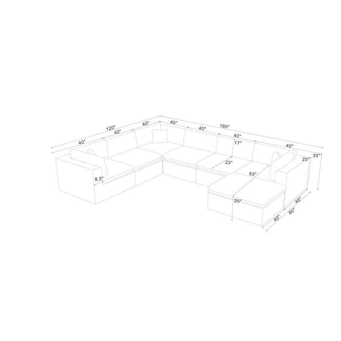Custom Configuration Modular Sectional & Toss Pillows Home Essentials