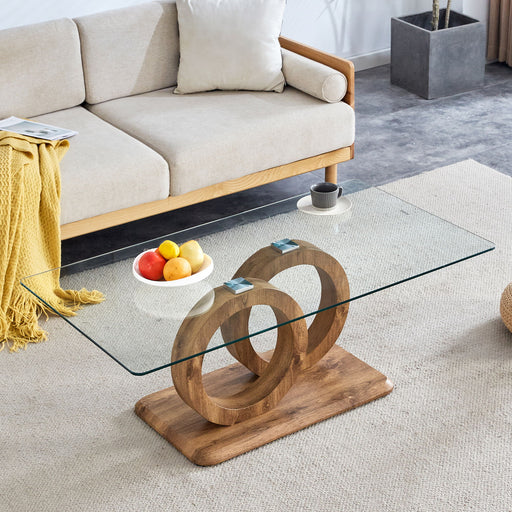 Contemporary Style Glass Top Coffee Table Home Essentials