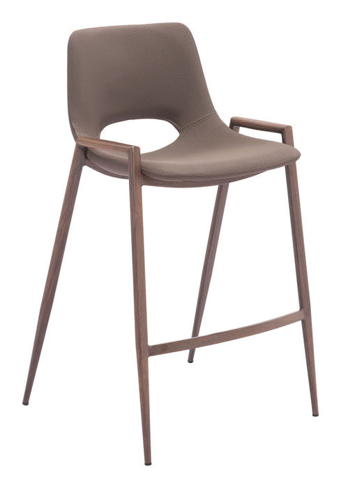 Desi - Counter Stool With Walnut Legs (Set of 2) Zuo Modern