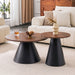Nesting Coffee Table, Adjustable Foot Pads For Living Room (Set of 2) - Walnut / Black Home Essentials