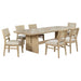 7 Piece Rectangular Dining Table Set With Chair - Oak Furniture Max