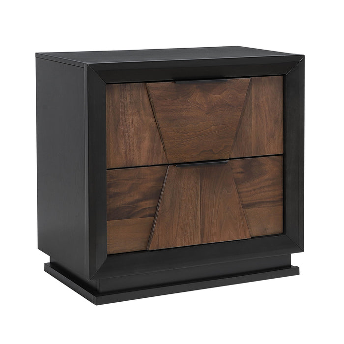 Houston - 2 Drawer Nightstand - Walnut Matrix Furniture Group