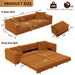 3 In 1 Convertible Sleeper, Deep Seat Pull Out Sofa Bed, Button Tufted Home Essentials