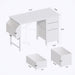 Office Desk With Power Outlet, 3 Drawers And Side Pocket For Office - White Daily Nest