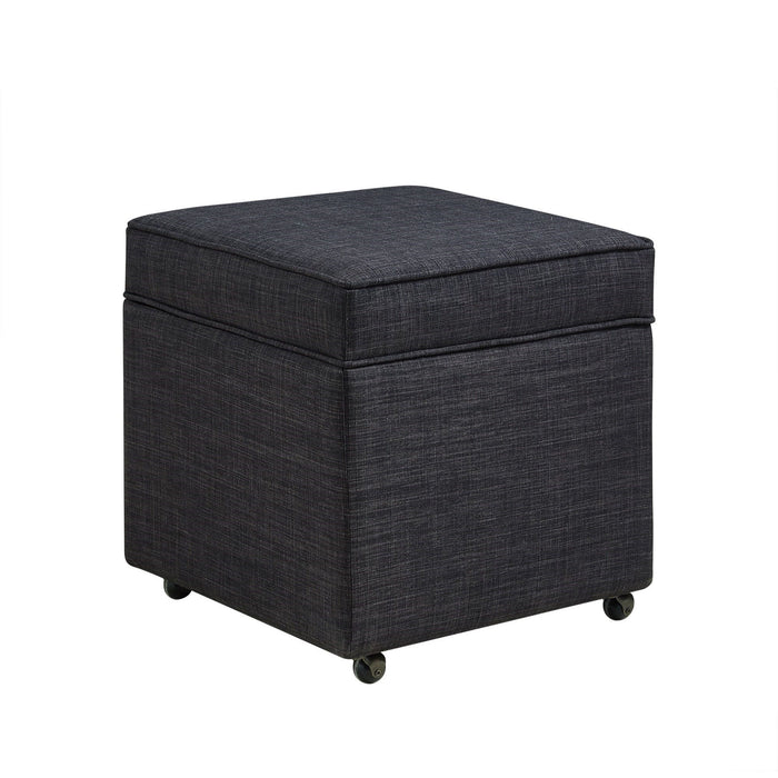 Linen Rolling Striped Storage - Black