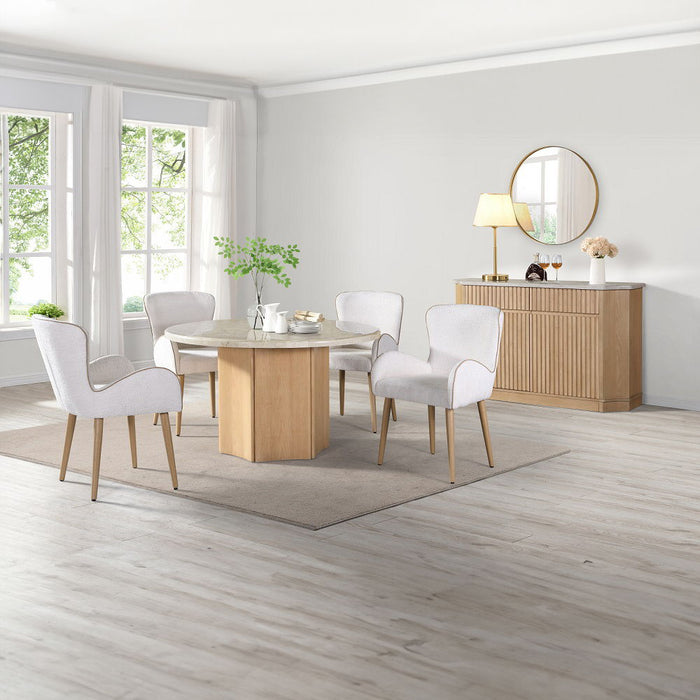 Qwin - Server With Marble Top - Marble Top & Oak ACME