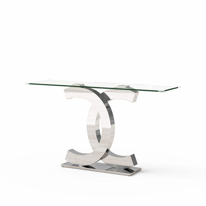 Dual C - Shaped Console Table Home Essentials