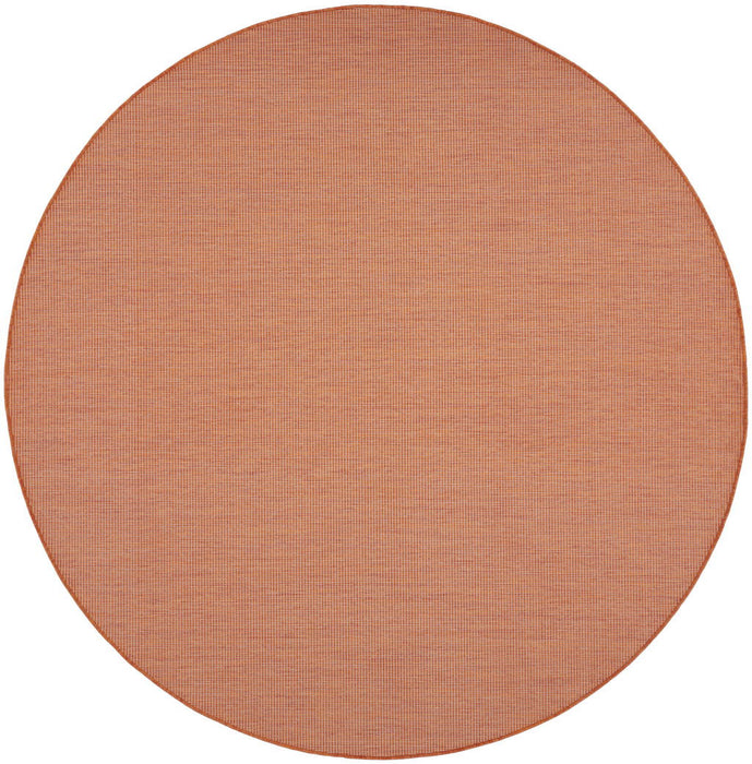 8' Round Power Loom Area Rug - Rust