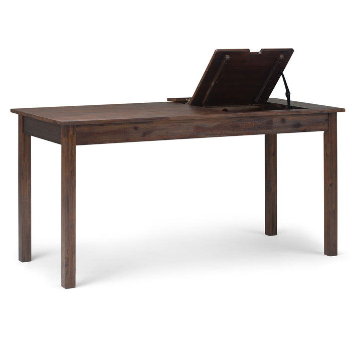 Monroe - Desk - Distressed Charcoal Brown Simpli-Home