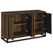 Thurston - 4 Door Accent Cabinet Carved Doors - Dark Brown Furniture Max