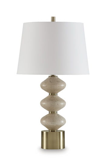 Wardthrone - Poly Table Lamp - Beige / Gold Finish Signature Design by Ashley®
