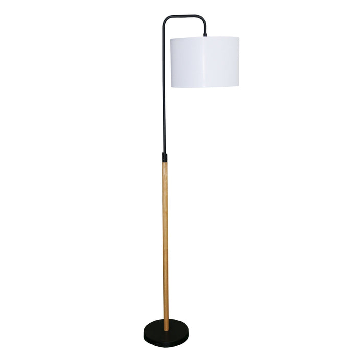 Lior - Arc Floor Lamp With Cylinder Shade - Black Ashcroft Furniture