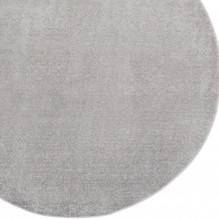 6' X 6' Round Non Skid Indoor / Outdoor Area Rug - Silver Gray