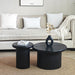 Fluted Cylinder Side Tables, Round End Tables For Living Room (Set of 2) - Black Home Essentials