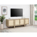 Kimpton - 4 Door Cane TV Stand Media Console - Beige Furniture Max