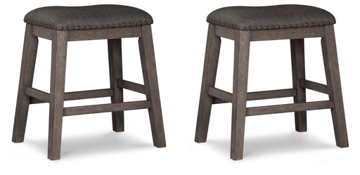 Caitbrook - Upholstered Stool (Set of 2) - Gray Signature Design by Ashley®