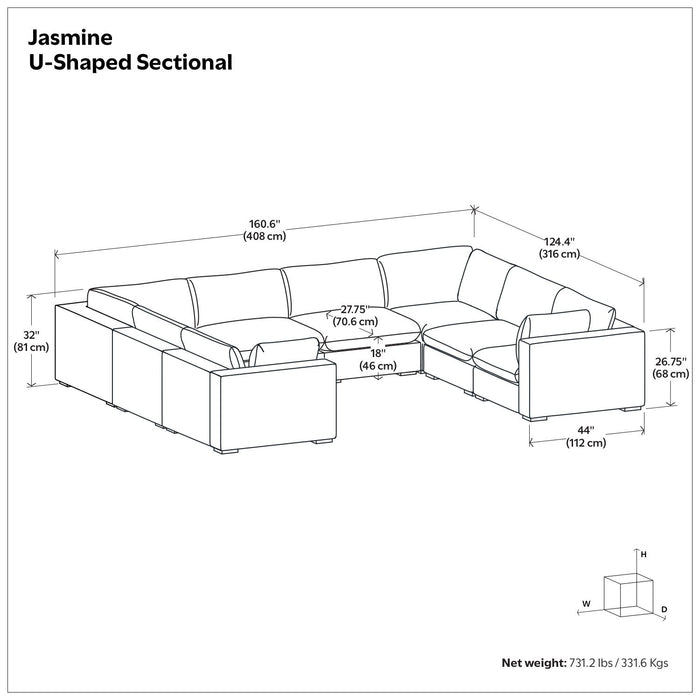 Jasmine - Handcrafted Sectional Sofa Simpli-Home
