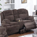 Contemporary Motion Loveseat With Console Storage Home Essentials