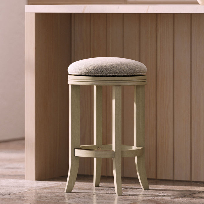 Backless Swivel Stool With Upholstered Seat Home Essentials