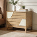 Japandi 2 Drawer Nightstand With Geometric Design Artistry At Home