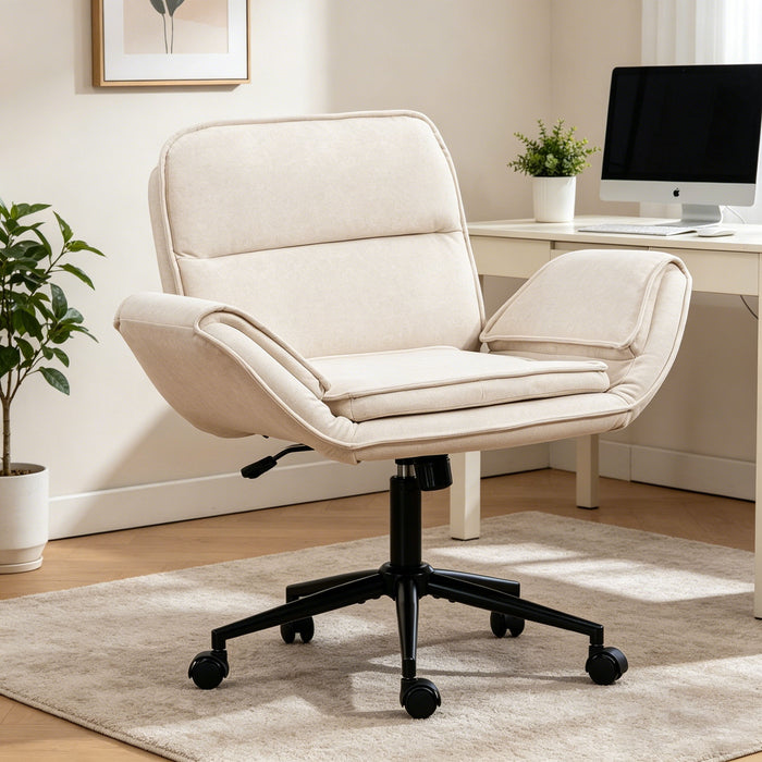 Criss Cross Swivel Desk Chair With Adjustable Armrests & Wheels For Home Office Home Essentials