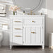 Bathroom Vanity With Sink, 1 Tip Out Drawer, 3 Side Drawers, Adjustable Shelf Noble House