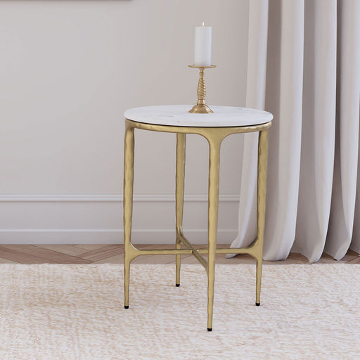 Prussia - Round Side Table - White Marble Furniture Max