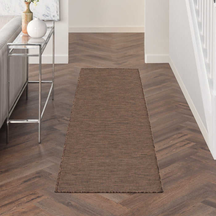 8' Power Loom Runner Rug - Brown