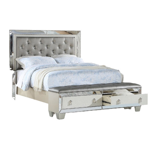 Glamorous Tufted Headboard Bed With Mirror Trim Home Essentials