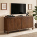 TV Stand With Carved Geometric Doors, Storage Cabinet For Living Room - Walnut Home Essentials