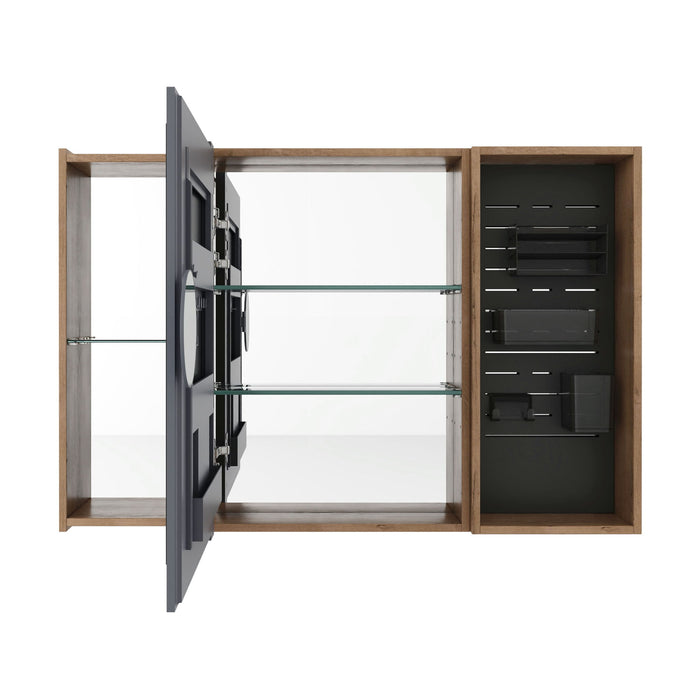 Wall Mounted Bathroom Cabinet, Adjustable Shelves Storage Cabinet - Imitative Oak Home Essentials