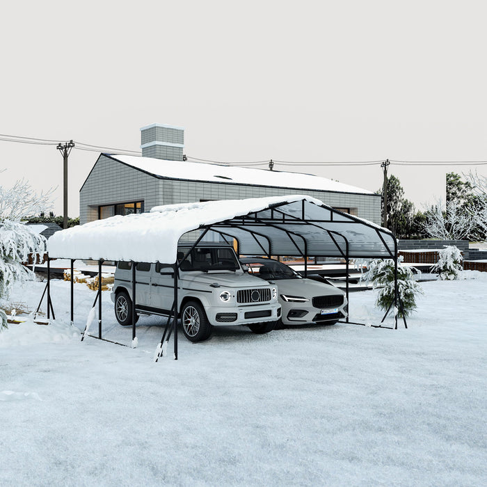 Heavy Duty Carport, All Weather Shelter - Black Daily Nest