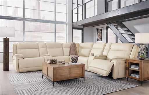 Double Deal - 7-Piece Power Reclining Sectional With 2 Consoles - Almond Signature Design by Ashley®