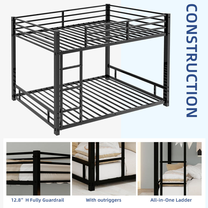 Bunk Bed With Noise Reduction And Safety Guardrail Home Essentials