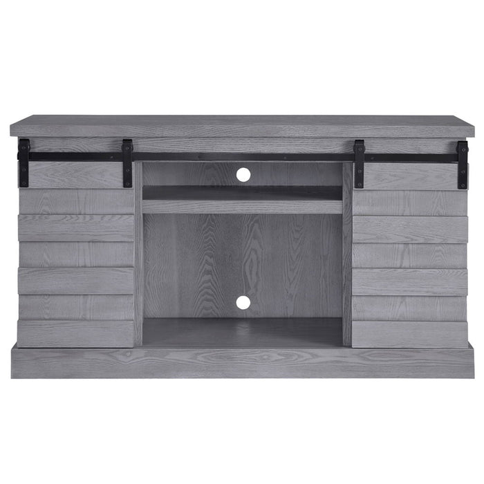 Amrita - TV Stand With Fireplace - Gray Oak