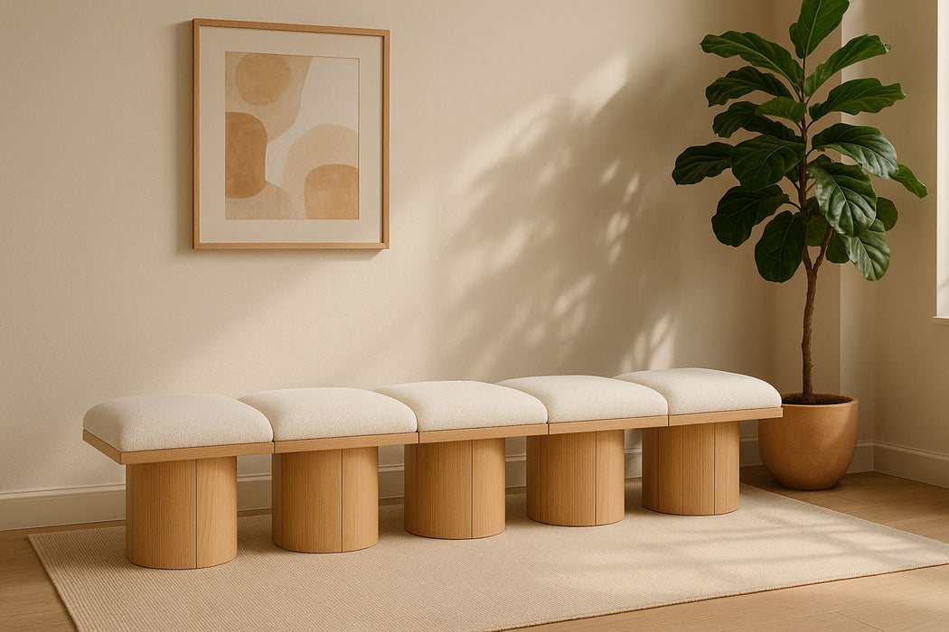 Pavilion - 5 Piece Modular Bench With Natural Base Meridian Furniture