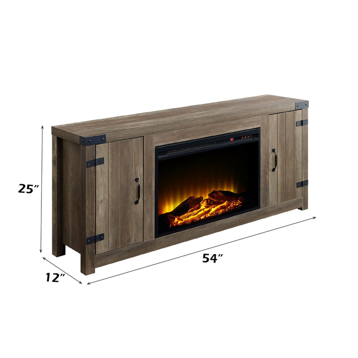 Tobias - Fireplace - Oak / Rustic Acme